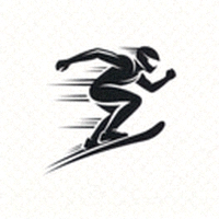 哈哈运动 HaHa Sport 官方品牌标志 - 橙色与蓝色交织的抽象运动图案